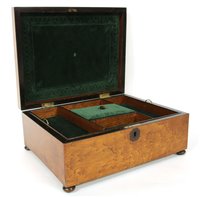 Lot 244 - A 19th century birds eye maple jewellery box, 29.5cm wide