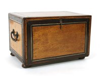 Lot 377 - An Indo-Portuguese teak? and ivory inlaid box