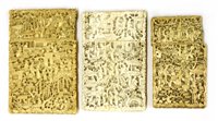 Lot 112A - Three Chinese Canton ivory card cases