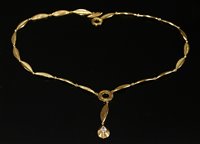 Lot 82 - An 18ct gold diamond set 'Y' necklace