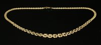 Lot 645 - A 9ct gold two row graduated hollow panther link necklace