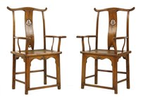 Lot 314 - A pair of Chinese armchairs