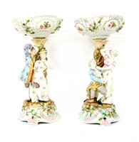 Lot 273 - A pair of German porcelain centrepieces