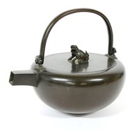 Lot 256 - A Japanese bronze kettle
