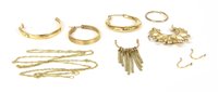 Lot 242 - A collection of gold earrings