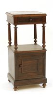 Lot 691 - A French rosewood and marble topped pot cupboard