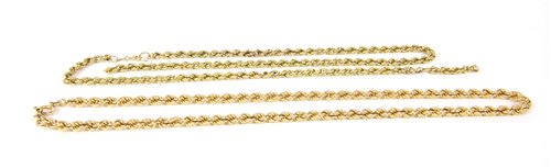Lot 15 - Two 9ct gold rope chain necklaces