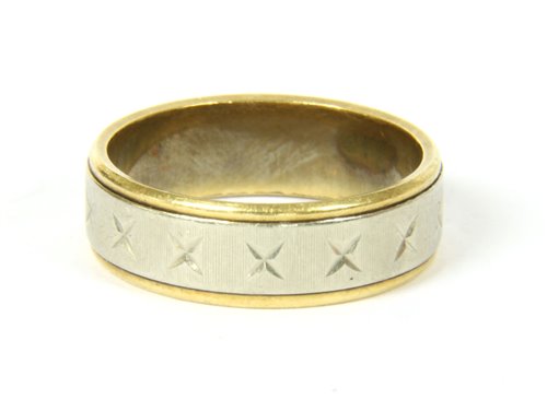 Lot 2 - A two colour gold wedding ring