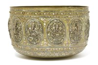 Lot 9 - A large Burmese brass bowl