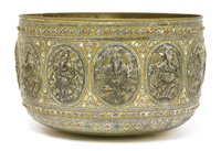 Lot 9 - A large Burmese brass bowl