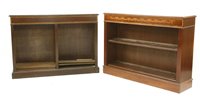 Lot 645 - Two inlaid mahogany open bookcases