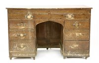 Lot 647 - A Victorian pine desk of eight drawers, 137cm wide, 67cm deep, 85cm high
