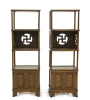 Lot 836 - A pair of Chinese whatnots