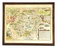 Lot 489 - A John Speede hand coloured map of Hertfordshire
