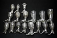 Lot 272 - A collection of glass boot form stirrup cups