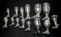 Lot 246 - A collection of glass boot form stirrup cups