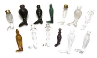 Lot 131 - A collection of glass boot form scent bottles