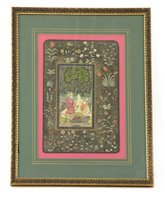 Lot 475 - Indian gouache Courting couple picnicking...
