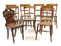 Lot 659 - A set of eight beech and elm Oxford bar back style chairs