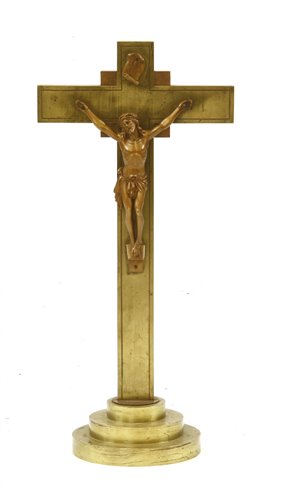 Lot 429 - A brass and copper Corpus Christi, mounted...