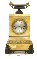 Lot 302A - An Empire marble and gilt bronze mantel clock,...