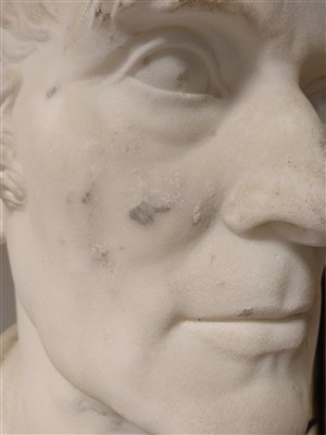 Lot 813 - A white marble bust of a man