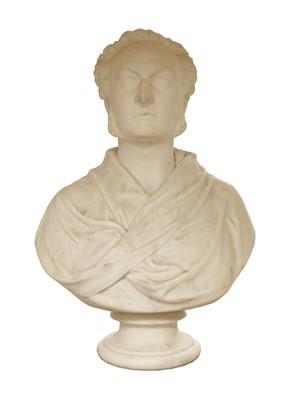 Lot 801 - A white marble bust of a man