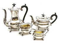 Lot 167 - A four piece silver tea and coffee set, by...