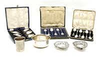 Lot 135 - A collection of silver items, to include two...