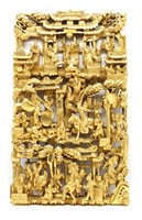 Lot 409 - A Chinese gilt wood carved panel