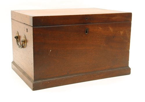 Lot 373 - A 19th century mahogany box, with ebony...