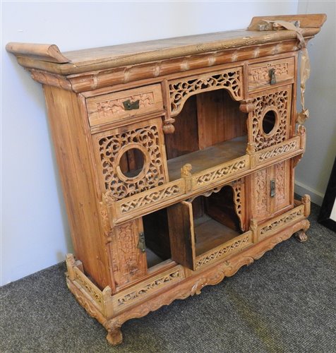 Lot 638 - A south-east Asian cabinet, profusely...