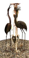 Lot 1107 - A pair of metal birds, 138cm high, and a...