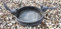 Lot 1060 - A lead circular bird bath with two perching...