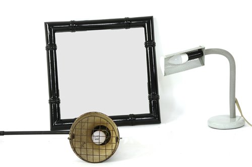 Lot 443 - A faux bamboo ebonised mirror
