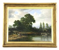 Lot 633 - Andre De Moller, CATTLE BESIDE A RIVER Signed...