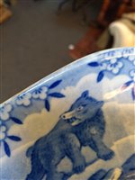 Lot 369 - A Victorian blue and white meat plate