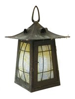 Lot 51 - An Arts and Crafts copper porch lantern
