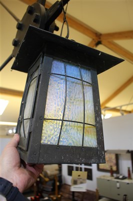 Lot 51 - An Arts and Crafts copper porch lantern