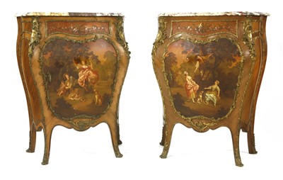 Lot 820 - A pair of French kingwood pier cabinets
