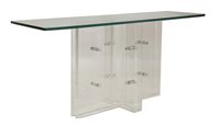 Lot 393 - A glass console table