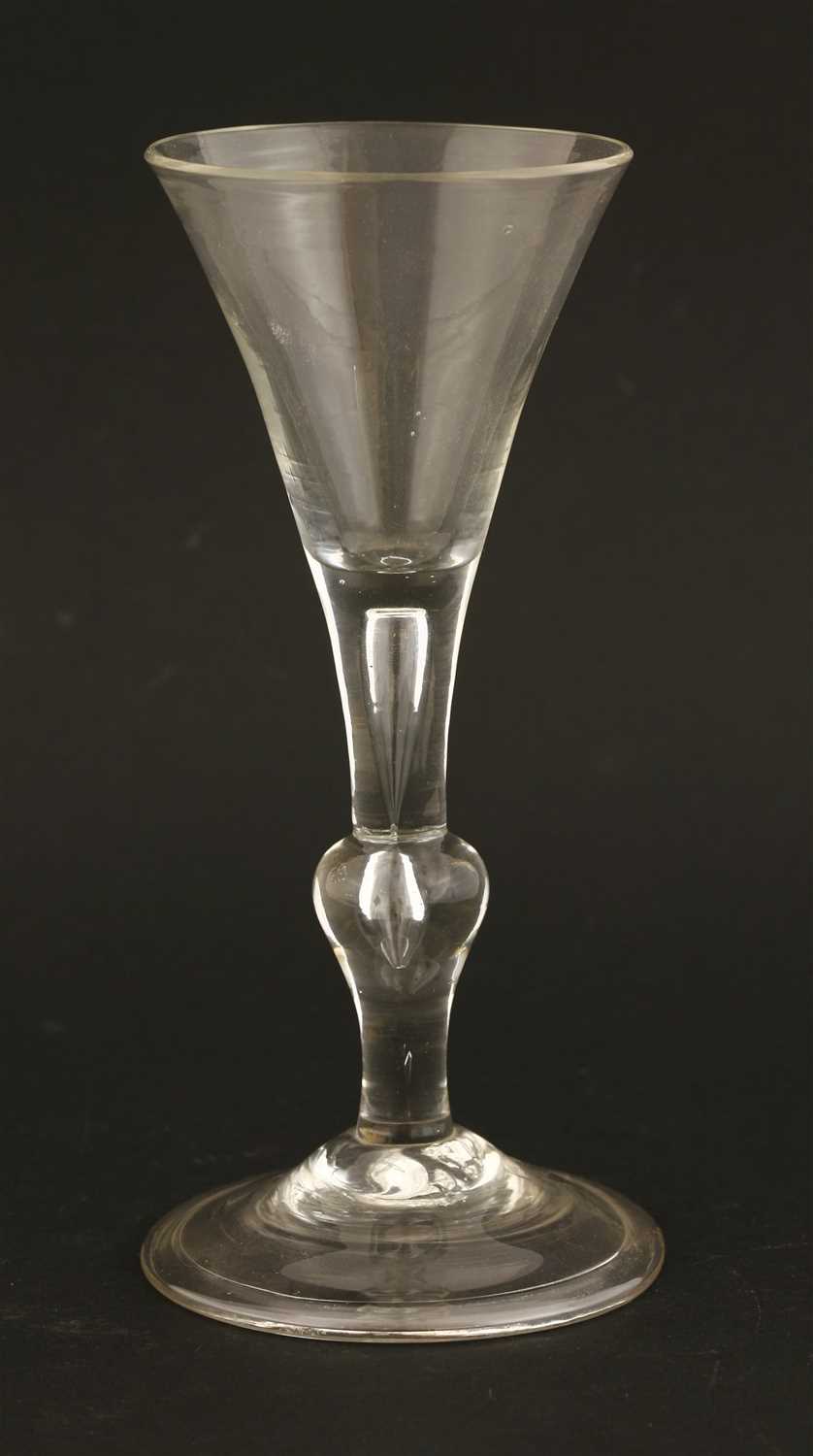Lot 207 - An 18th century Kit Kat-type wine glass
