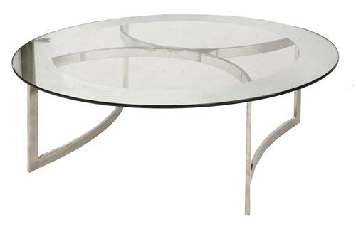 Lot 499 - A circular glass coffee table