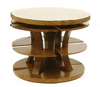 Lot 191 - An Art Deco walnut and birds eye maple nest of tables
