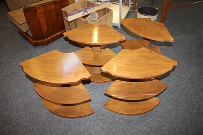 Lot 191 - An Art Deco walnut and birds eye maple nest of tables