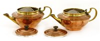 Lot 53 - Two copper and brass teapots