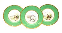 Lot 132A - A set of 12 Wedgwood porcelain dessert plates decorated with game birds, 23 cm diameter