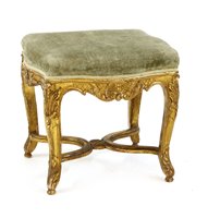 Lot 798 - A Louis XV-style gilt wood stool on carved cabriole legs