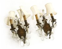 Lot 150A - A pair of twin light wall sconces