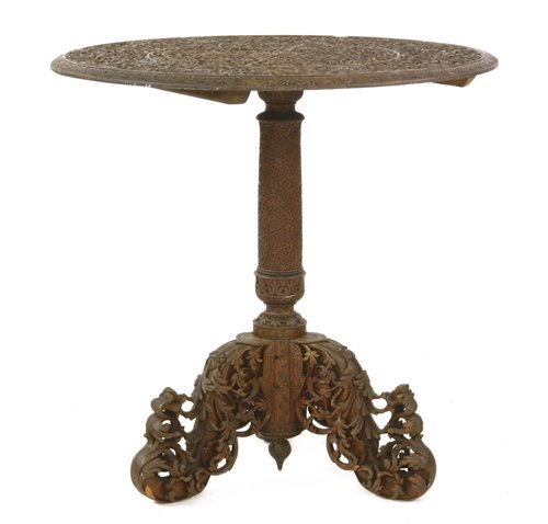 Native Center Table Lot 793 - An Indian hardwood centre table,